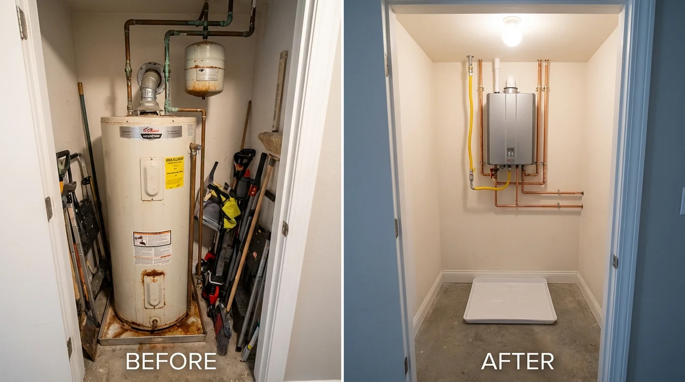 Tank water heater versus wall-mounted tankless unit comparison for Lafayette, OR homeowners